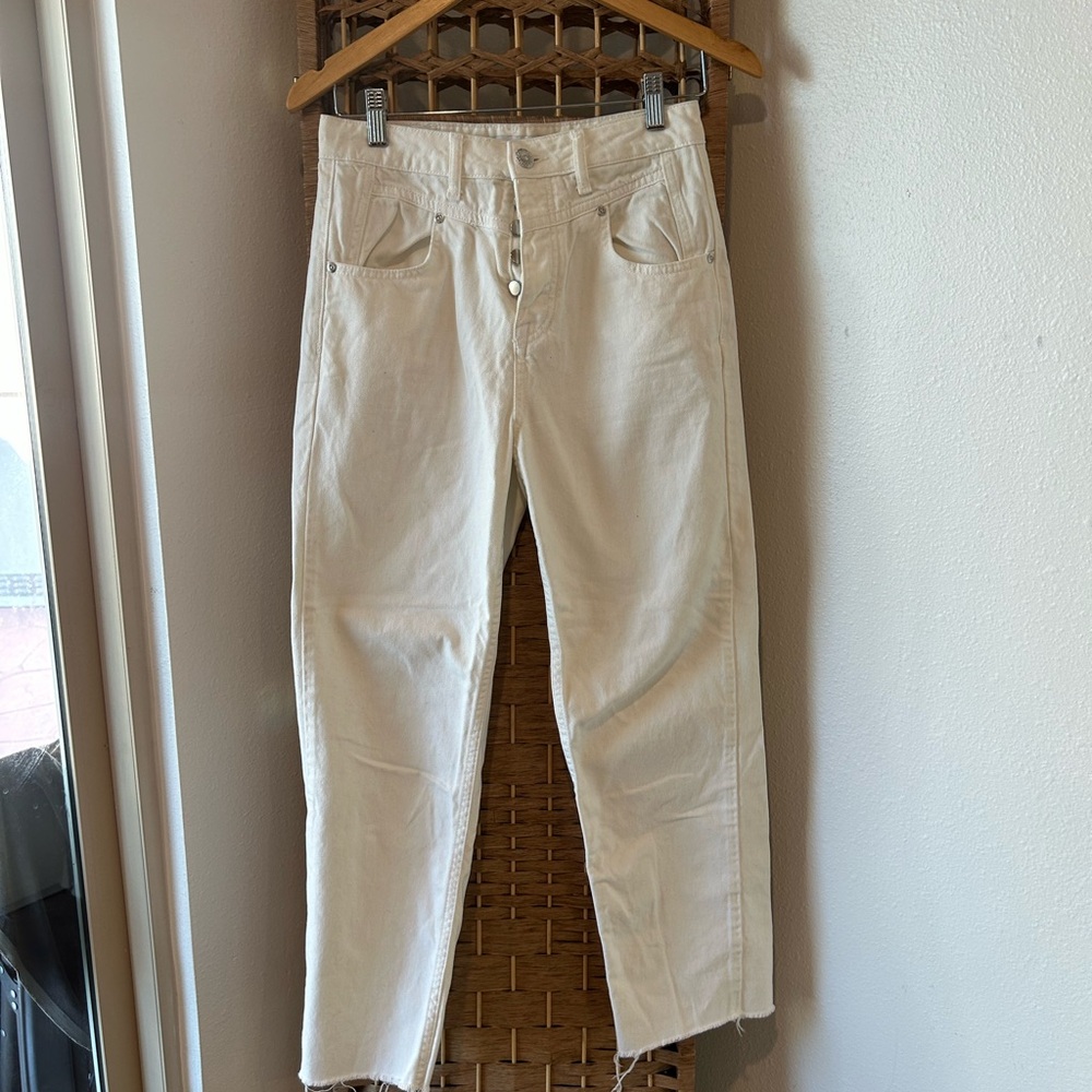 Zara white denim pants